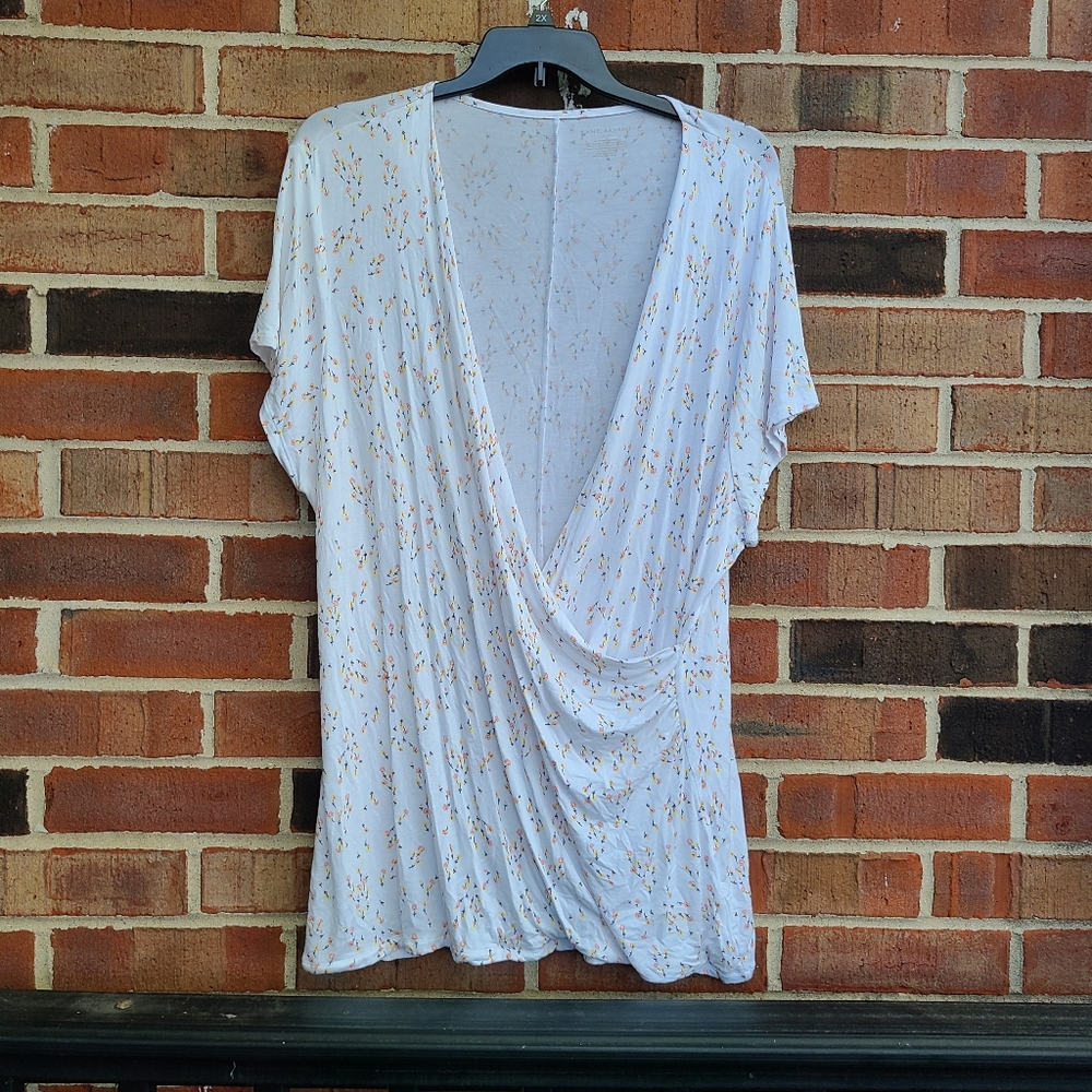 Lane Bryant Floral Faux Wrap Top